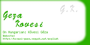 geza kovesi business card